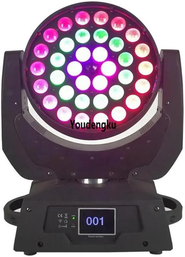 Main image of 8pcs 6in1 led moving head light dmx zoom 10-60degree stage dj effect 36x18w 6in1 rgbwa uv led zoom moving head wash dmx lighting