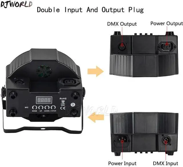 Alt view image 5 of 5 - LED Par 7x18W RGBWA+UV 6IN1 Profession Stage Light DMX512 Effect Light For Disco DJ Music Party Club Dance Floor