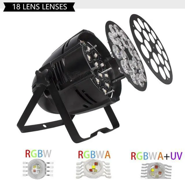 Alt view image 4 of 5 - 4pcs/lot LED Par Light 18x18W RGBWA+UV 6IN1 Cast Aluminum PowerCon Wash Effect For Dj Party Dance Floor Theater Light