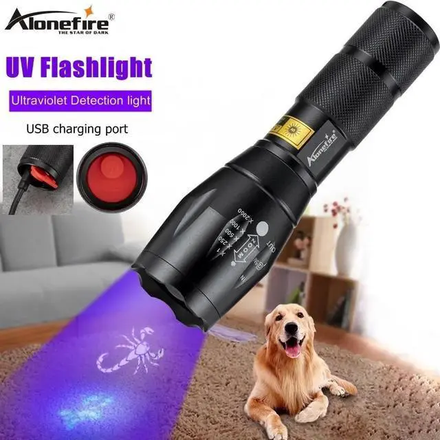 Main image of G700-C UV Flashlight Ultraviolet Zoom USB rechargeable Pet Urine Stains Detector Scorpion Marker Checker for Pet Stain
