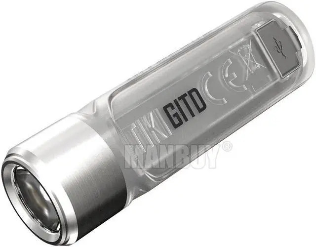 Alt view image 5 of 5 - TIKI GITD Mini Futuristic Key Chain LAMP Glow In The Dark Version USB Rechargeable KeyLight Poket EDC Lamp Travel Light