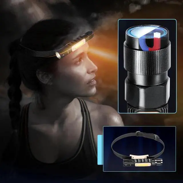 Alt view image 2 of 5 - Led Flashlight UV USB Deformable 90 Degree Twist Rotary Clip Waterproof Magnet 5 Lighting Modes Lighting LED Torch Outdoor