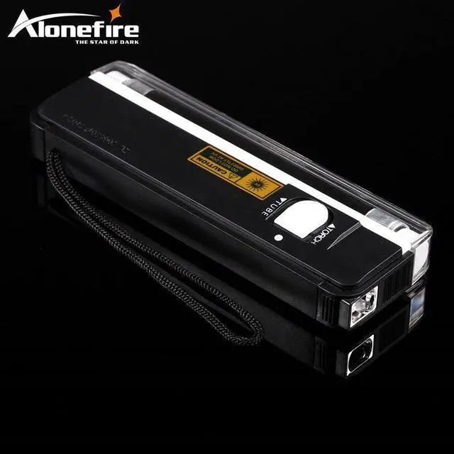 Alt view image 5 of 5 - DL 01 Handheld blacklight UV Light white Light Flashlight Torch Money Detector ID Anti-fake detection lamp AA Battery