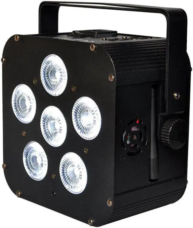 Alt view image 5 of 5 - TP-B04 Black Color Case 6x18W RGBWA UV 6IN1 Battery Wireless Led Par Light Square Shape Low Noise Cooling Fan 100V-220V