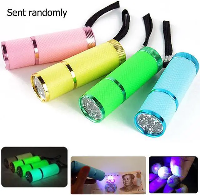 Alt view image 2 of 5 - 9 LED Flashlight Nail Dryer Curing Gel Lamp Flashlight Torch For UV Gel nail polish dryer Multifunction 395nm AAA Battery