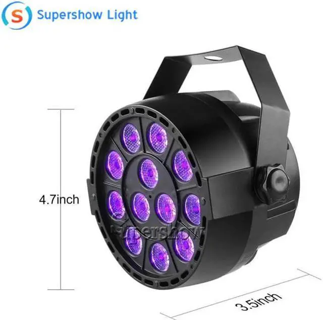 Alt view image 4 of 5 - Color 12 leds Par Stage Light 36W DMX 512 UV Par Led Lighting for Club DJ