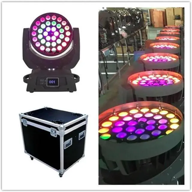Main image of 6pcs with flightcase led wash Circular Lyre Dmx moving heads 36*18W RGBWA UV 6in1 led zoom Moving Head mover washing lighting