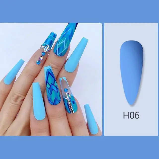 Alt view image 5 of 5 - DOLL 9 Pcs/Set 8ml  Summer Series Gel Polish Blue-violet Color Semi Permanent Glitter Gel Need UV Gel Nail lamp Nail Art Gel