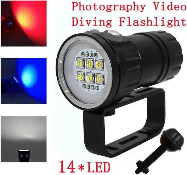 Main image of Photography Video Diving Flashlight 6x  XHP70 / 90  light 20000LM underwater 100m waterproof Tactical torch Lamp