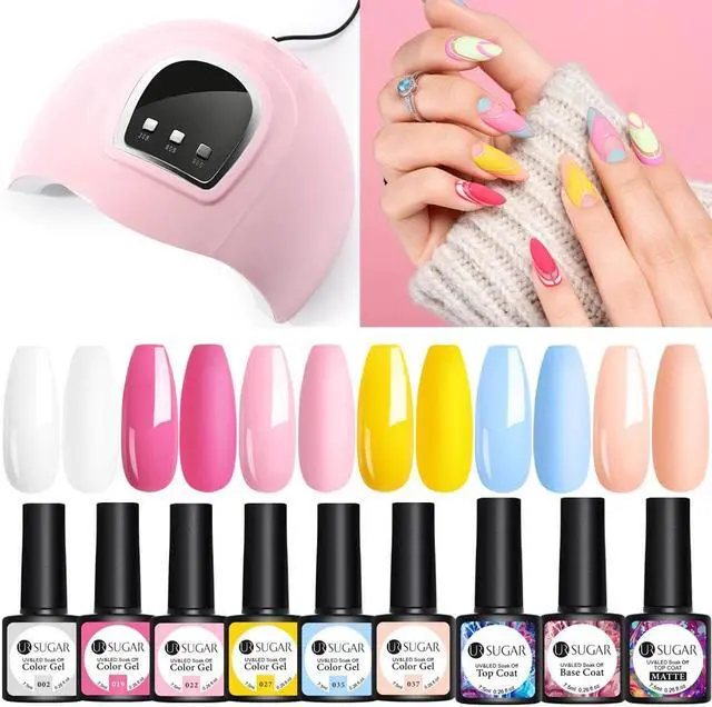 Alt view image 2 of 5 - 10Pcs Color Nail Gel Polish Set with UV Lamp Nail Dryer Curing Gel Polish Semi Permanent Soak Off Gel Varnish Kit DIY