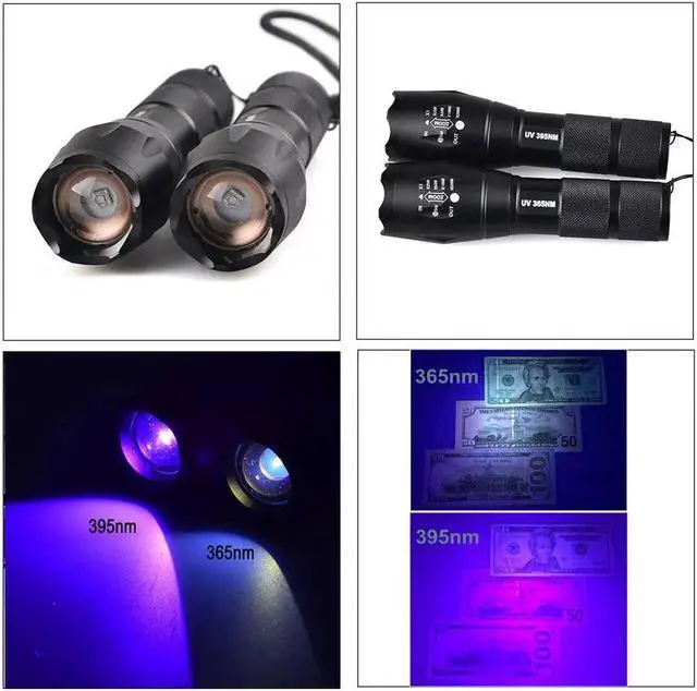 Alt view image 3 of 5 - Powerful UV Light Grade A UV LED Chips LED 365nm 395nm UV Flashlight Purple Ultraviolet Light For Detection Anti-fake Identify