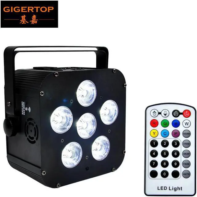 Main image of TP-B04 Black Color Case 6x18W RGBWA UV 6IN1 Battery Wireless Led Par Light Square Shape Low Noise Cooling Fan 100V-220V