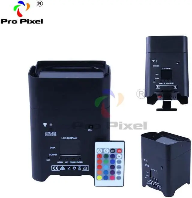 Alt view image 2 of 5 - 6*18w RGBWA UV Wireless dmx Uplighting Battery Operate Wifi&IRC Remote Control DJ LED Par Can Wash Light Wedding Uplights