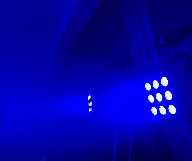 Alt view image 2 of 5 - 9x12W LED Flat SlimPar Quad Light RGBWA UV 6in1 dj par light  LED DJ Wash Light Stage Uplighting No Noise