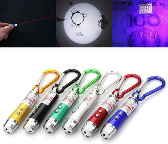 Alt view image 2 of 5 - 1 Pc Outdoor Dangerous Survival Guide Pen 3-in-1 Flashlight Carabiner Mini UV Flashlight Funny Cat Artifact Random Color
