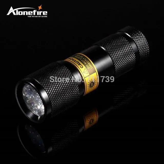 Alt view image 4 of 5 - 9 LED uv led 9led 365-370nm flashlight Blood check ultra violet for cat urine detector
