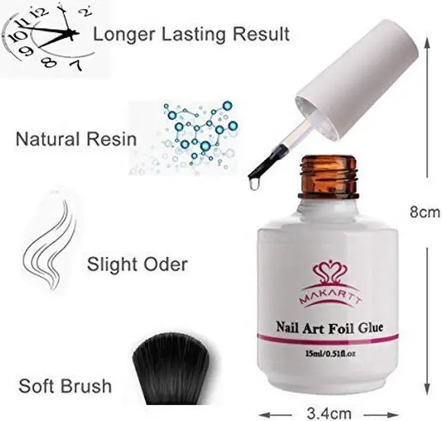 Alt view image 2 of 5 - Nail Art Foil Glue Gel for Foil Stickers Nail Transfer Tips Manicure Art DIY 15ML UV LED Lamp Required Soak Off