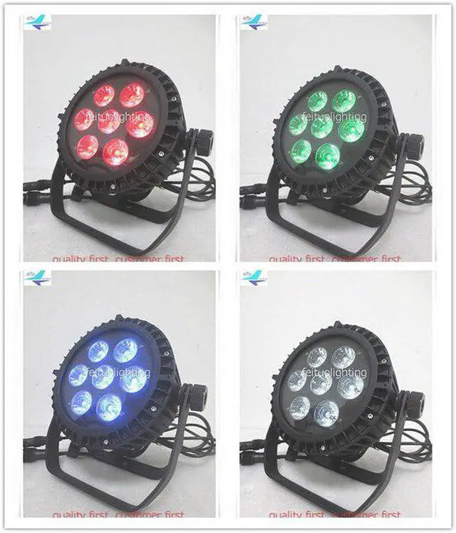 Main image of 7x18w RGBWA UV 6IN1 IP65 Waterproof Flat LED Par Light Stage DJ Party Par Can Outdoor LED Lights (2,4,6,8,10,12,20,24,30pcs