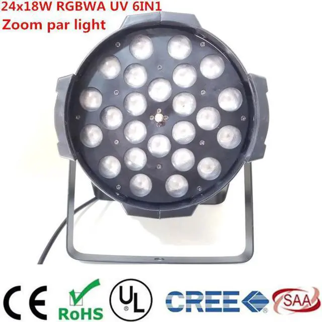 Alt view image 6 of 7 - 24x18W Zoom 10-60 degree LED Par Light rgbwa uv 6in1 led par light dj dmx Controller lights Led Zoom Par Light