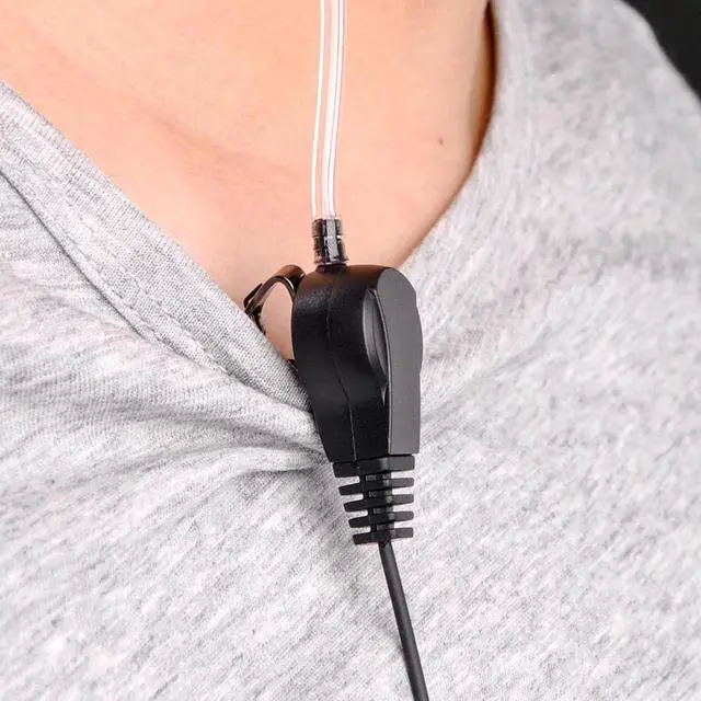 Alt view image 4 of 5 - Walkie talkie Earphone air hollow tube in ear earbuds for  radio with PTT LED light Headset microphone K port Earpiece