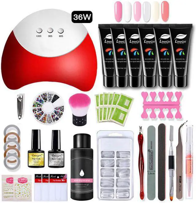 Alt view image 2 of 5 - Poly nail gel Set 36W UV LED Lamp For Manicure Set Poly uv Gel Kit Base Top Gel Varnish Machine Kit Tools For Nails