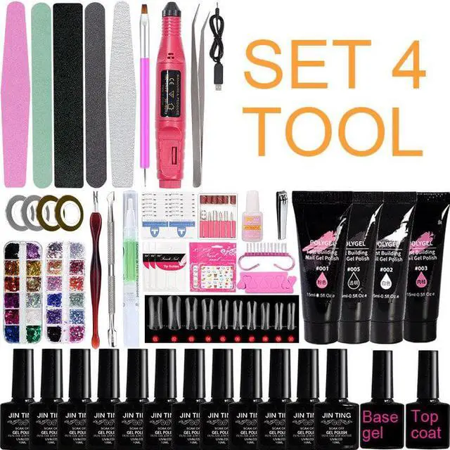 Alt view image 3 of 5 - Set Gel Varnish Soak Off Nail Gel Polish Kit Acrylic Nail Kit with UV LED Lamp Dryer 12/24pcs Colors Art Nail Tools