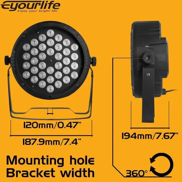 Alt view image 3 of 5 - 36W UV Projector 36 LED Violet Light Stage Lamp Black Effect DMX512 V2