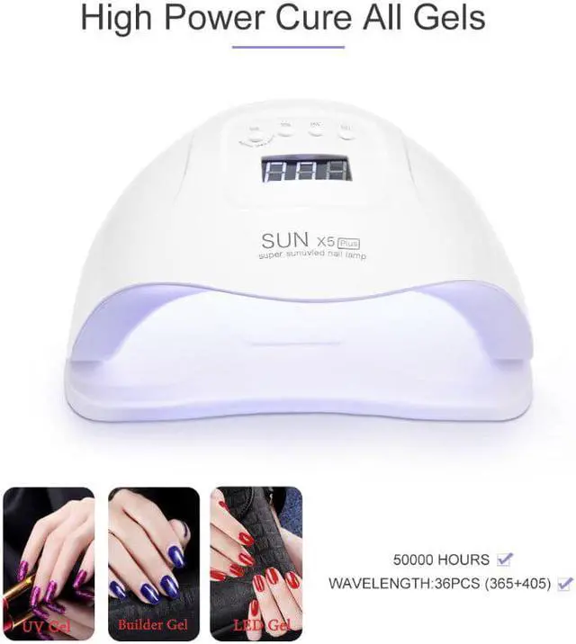 Alt view image 5 of 7 - Set LED  Lamp Manicure Set UV Lamp Manicure Set 84/54/24W Manicure Set Gel  Polish, Tool Kit File Top Base Coat