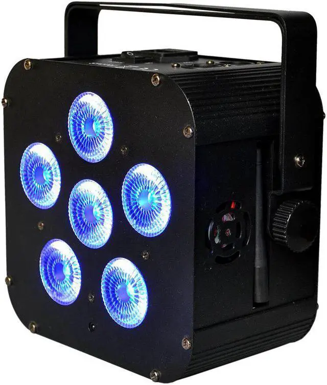 Alt view image 4 of 5 - TP-B04 Black Color Case 6x18W RGBWA UV 6IN1 Battery Wireless Led Par Light Square Shape Low Noise Cooling Fan 100V-220V