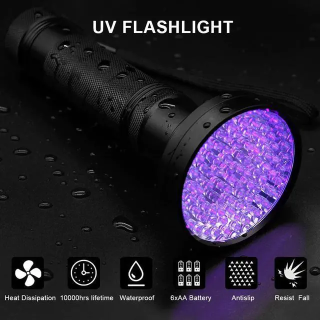 Alt view image 4 of 5 - High quality UV Light 51LED 21LED 100LED UV Light 395-400nm LED UV Flashlight torch light lamp safety UV detection