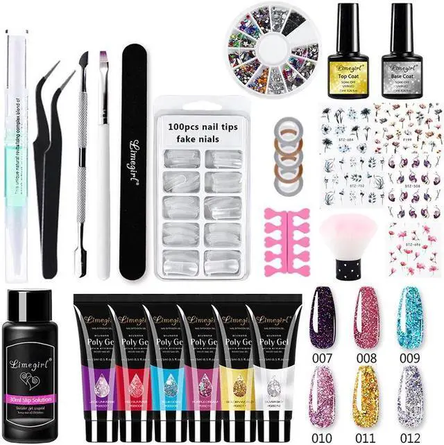 Alt view image 4 of 5 - Set Poly gel Quick Building Gel Clear Soak Off Gel Nail Polish Set With UV LED Lamp Poly Gel Nail Kit Professional Set