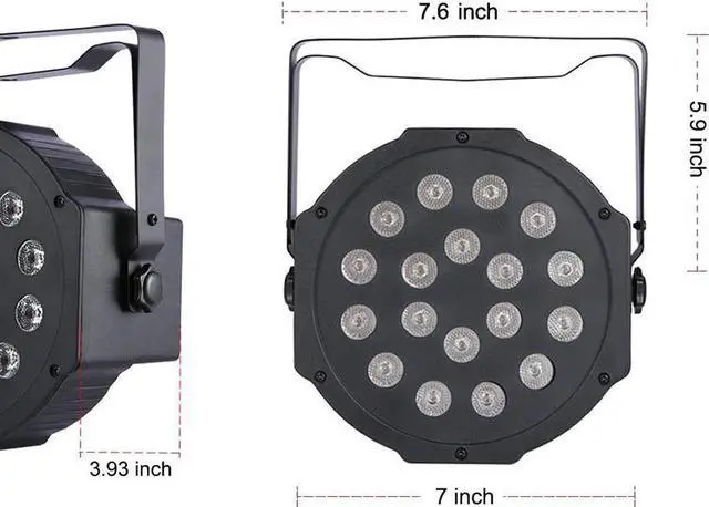 Alt view image 3 of 5 - 18W UV LED Stage Light Ultraviolet Black Par Disco Light Spotlight lamp Voice-activated DJ Disco Xmas Party Club Light