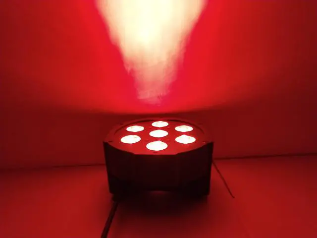 Alt view image 4 of 5 - par RGBWA UV rgbw 4in1 5in1 6in1 DJ DMX 7X12W 7x18W 7x15W Flat SlimPar Quad Light No Noise