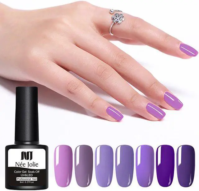 Alt view image 4 of 5 - 8ml Gel Nail Polish Varnishes Solid Color Semi Permanent Base Top Need UV LED Lamp Manicures Paint Nails Gel Polish