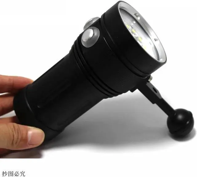 Alt view image 3 of 5 - 8000Lumen 10*XM-L2 LED White Light +4x Red Light+4x UV Light LED Torch Underwater Video Diving Flashlight+18650 Battery+Charger
