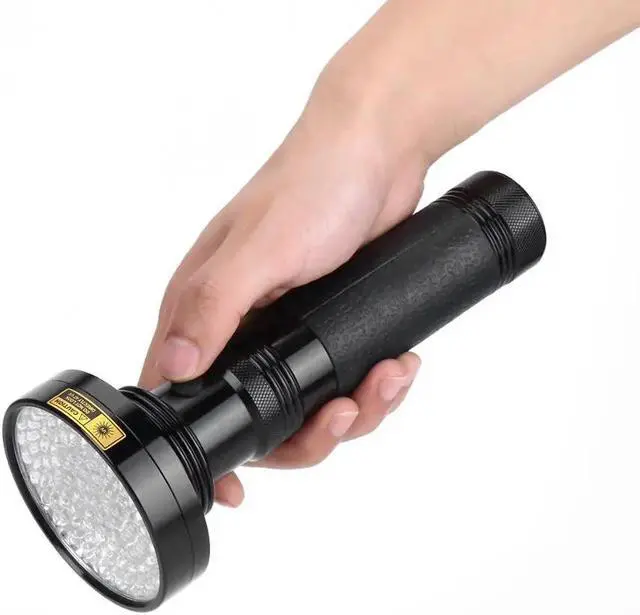 Alt view image 4 of 5 - 100 LED High power UV Light 395nm Flashlight Ultraviolet Scorpion Cat Dog pet urine Money Detection Torch lamp AA cell