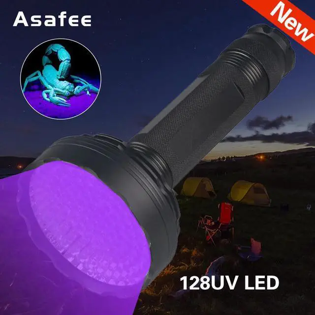 Main image of 128 UV LED Blacklight UV Flashlight LED Powerful Ultraviolet Black Light Scorpion Pet Urine Stain Detector Purple UV Light Torch