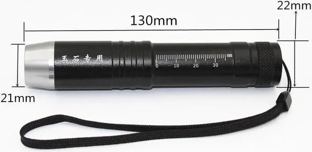 Alt view image 2 of 5 - LED Flashlight white/yellow/UV light 395nm blacklight LED pen torch for Gem Amber Jade Money Identification