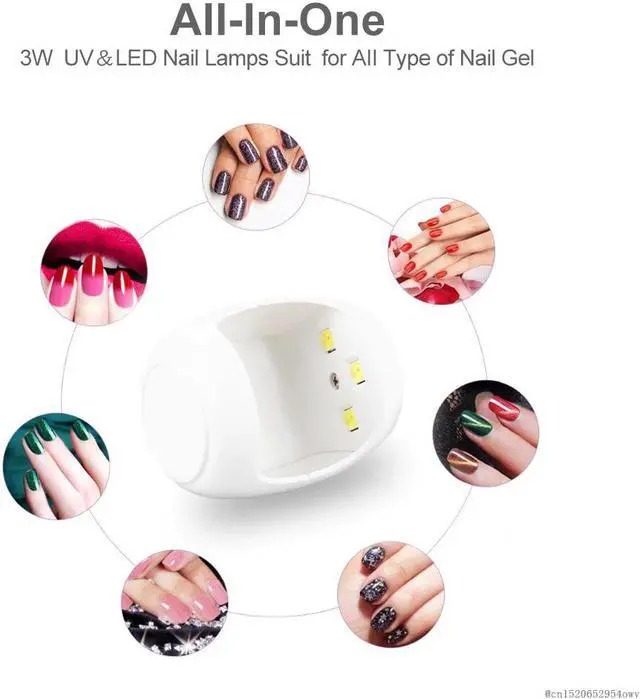 Alt view image 4 of 5 - 3W Egg Shape UV LED Lamp for Nail Single Finger Lamp Nail Gel Polish Dryer Drying Machine Nail Art USB Manicure Tools