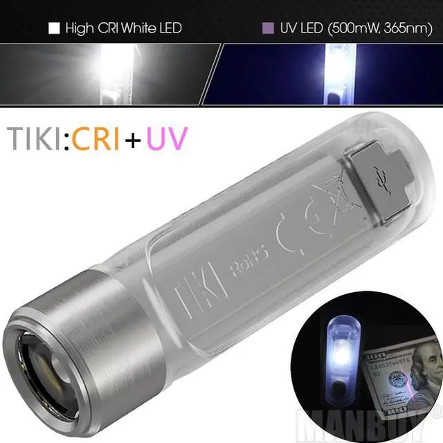 Alt view image 2 of 5 - 2020  TIKI GITD Fluorescent Shell LED USB Rechargeable KeylightMini Poket Torch Outdoor EDC Camping Fishing Travel Light
