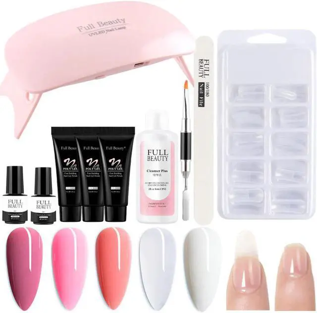 Main image of 10pcs Manicure Set Polygel Nail Extension Kit with UV Lamp Acrylic Quick Building Gel Polish Nail Cleaner Degreaser Tool LA1792