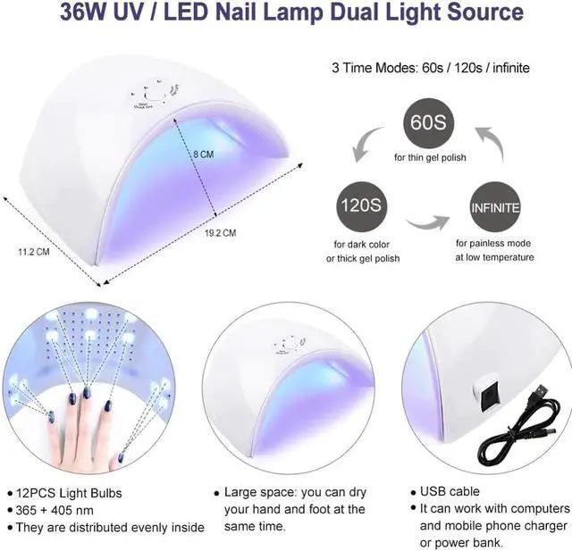 Alt view image 2 of 5 - Poly Gel Kit Nail Set 36w UV LED Lamp Full Manicure Set For Nail Extension Quick Building Gel Hard Jelly Gel Nail Art Tools Kit