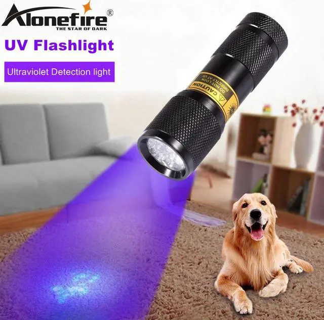 Main image of 9 LED uv led 9led 365-370nm flashlight Blood check ultra violet for cat urine detector