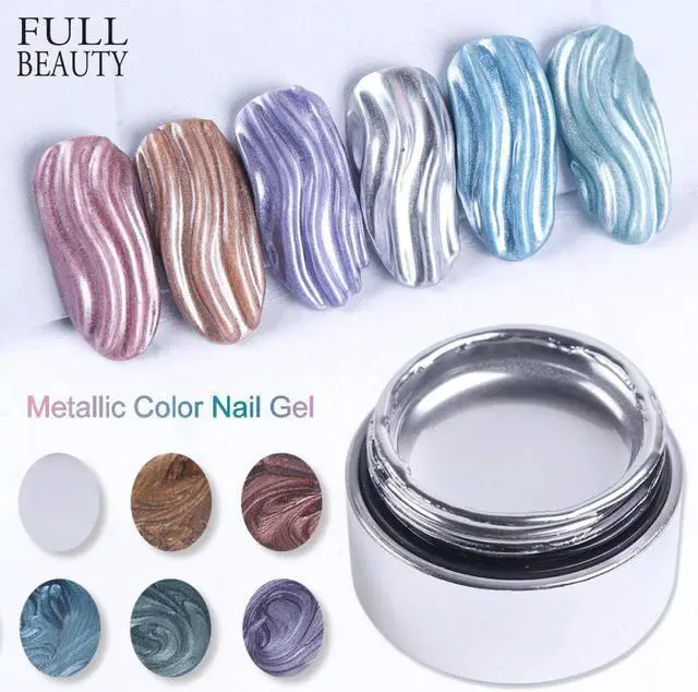 Main image of 6ml Metallic Mirror Nail Gel Polish Wire Drawing Painting Gel Lacquer UV or LED Lamp Soak Off Nail Art Edge Varnish Glue CH776-1