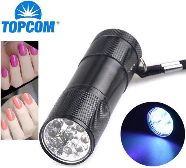 Main image of Portable 9 LED UV Light 365nm UV Flashlight 395nm UV Torch Ultraviolet Black Light Nail Dryer Glue Curing Money Detector