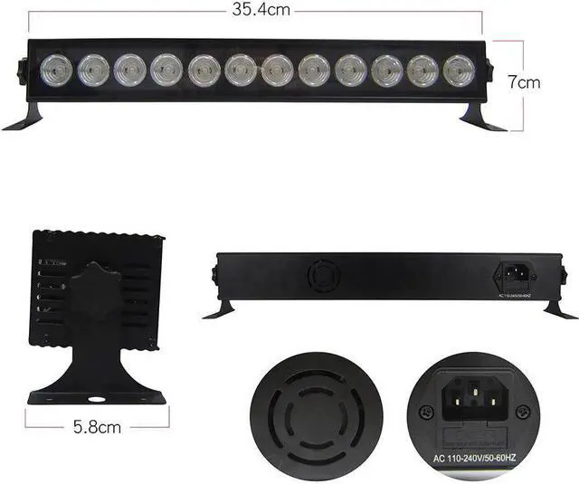Alt view image 2 of 5 - 12 LED UV Party Disco Christmas Bar Black Lamp UV Violet Wall Washer LED Stage Effect Lights Blacklight Spot Light for Birthday