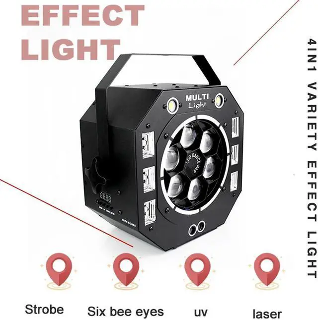 Main image of 120W LED Disco Light Beam Strobe Laser UV 4IN1 Stage Lights DJ Disco Sound Activated Laser Projector Effect Light For Christmas