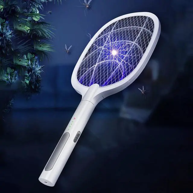 Alt view image 3 of 5 - 3000V Electric Mosquito Swatter Killer Racket 1200mAh USB Rechargeable With UV Lamp Mosquito Insect Fly Kill Trap Bug Zapper