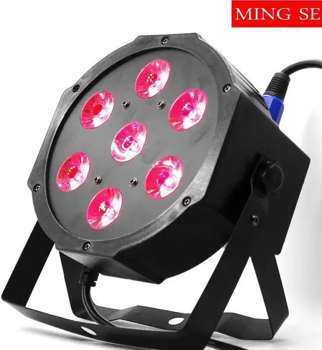 Alt view image 2 of 5 - 7x12w led Par lights  RGBW 4in1 7x18w RGBWA UV 6in1  flat par led dmx512  disco lights professional stage dj equipment