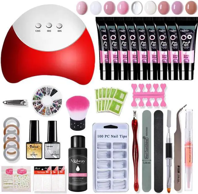 Alt view image 2 of 5 - Poly Nail Gel Kit UV LED Lamp For Poly Gel Set Builder Gel Hard Jelly Gel Extension Gel Nail Art Tool Manicure Set